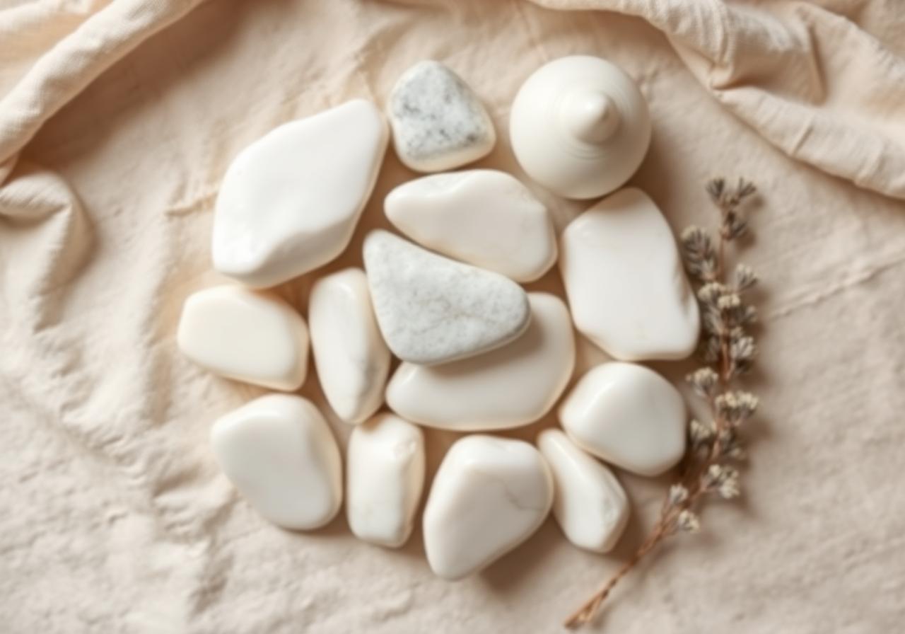 Is Parting Stone worth it — smooth solidified cremation stones in cream and pale gray on natural linen with a small ceramic urn