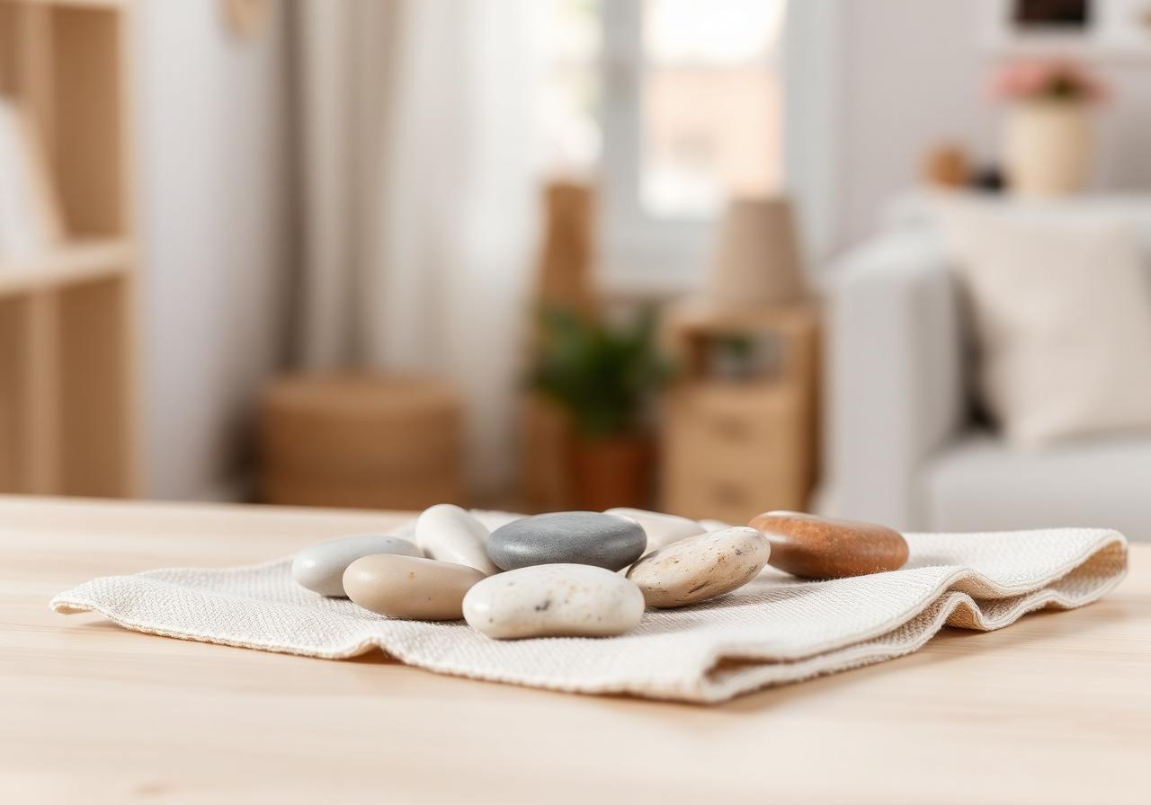 Parting Stone near me availability guide — smooth cremation memorial stones on natural linen in a calm home setting