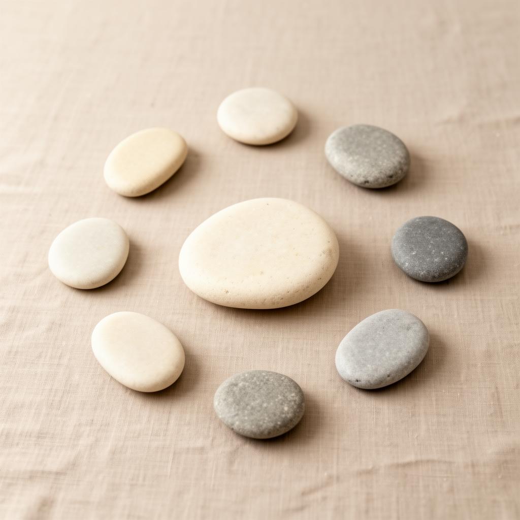 Cremation stones as an alternative to a traditional urn — a calm arrangement of solidified remains