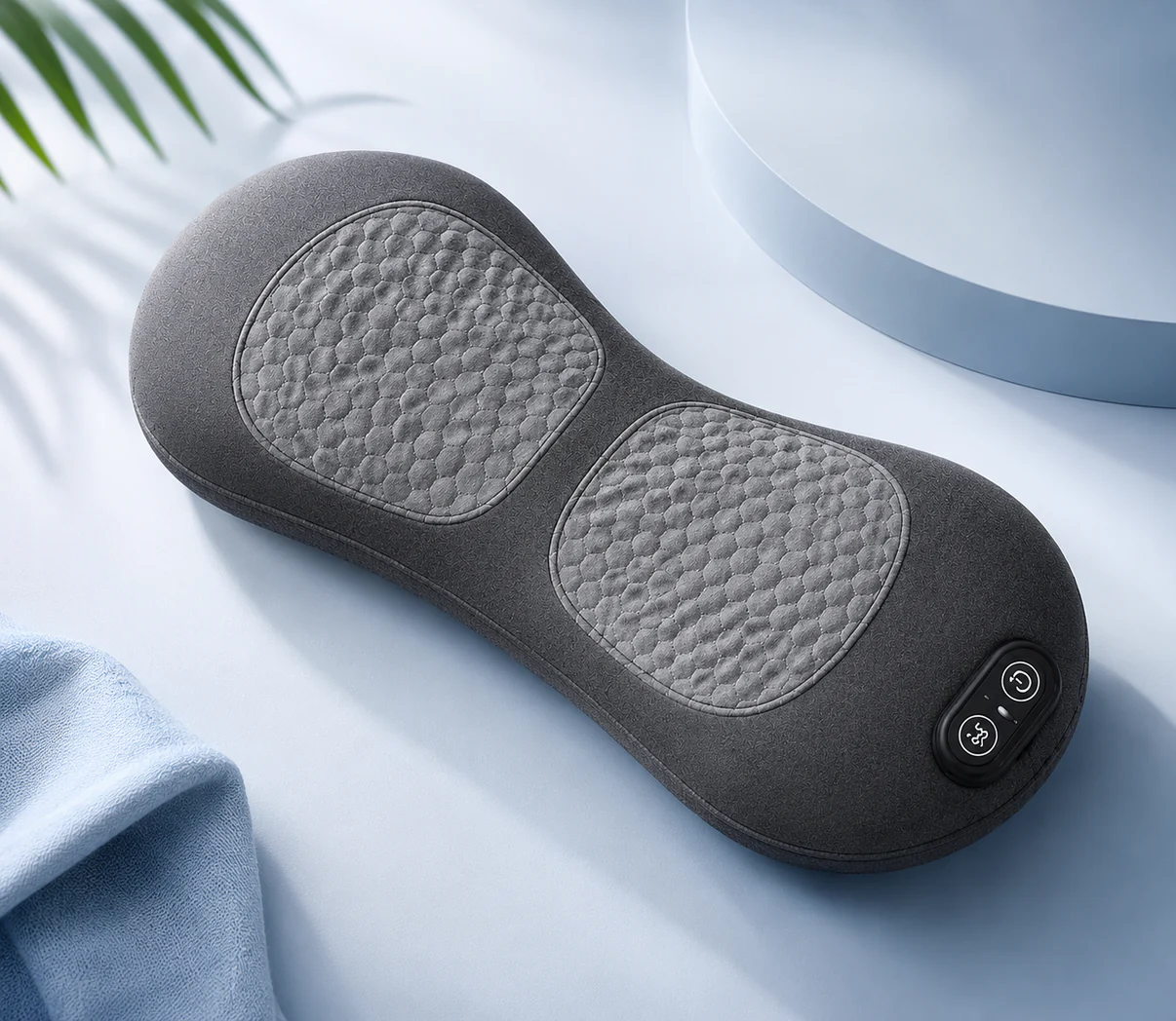 Orevive SpineEase cushioned lower back support device — close-up view