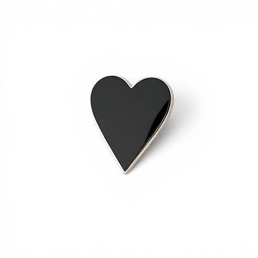 Black memorial lapel pin with silver edge detail